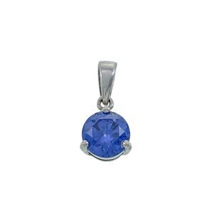 Vintage Sterling Silver 925 Blue Glass Dangle Pendant